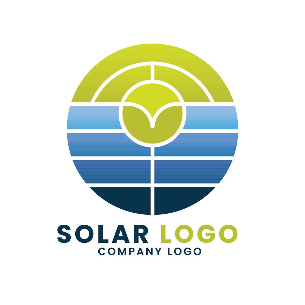 zonne- energie elektrisch logo ontwerp vector