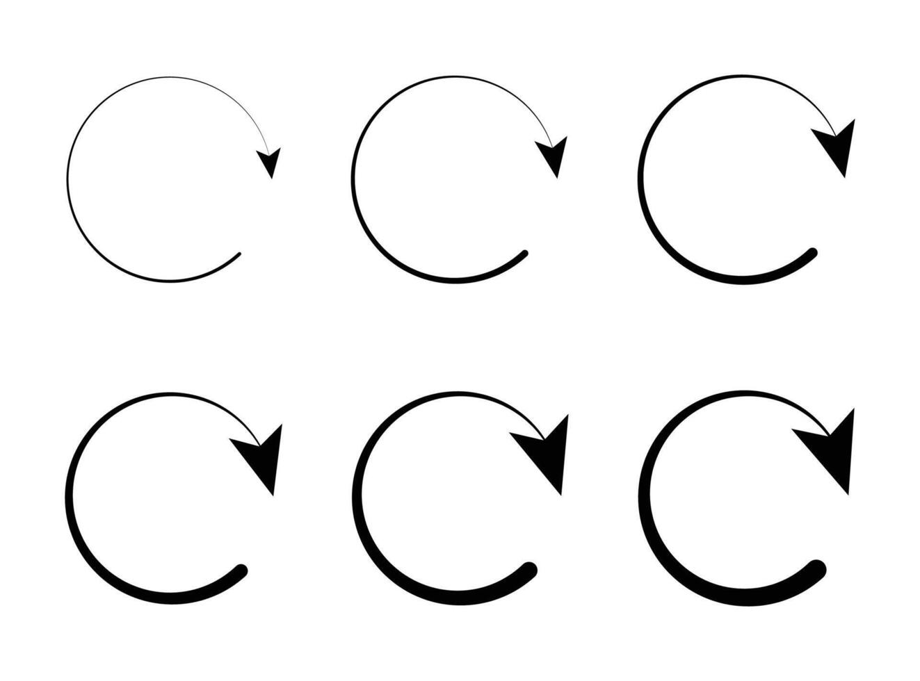 vernieuwen icoon of symbool, herstarten icoon cirkel pijl symboliseert vector. vector