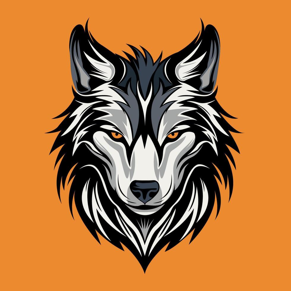 vector wolf hoofd logo illustratie
