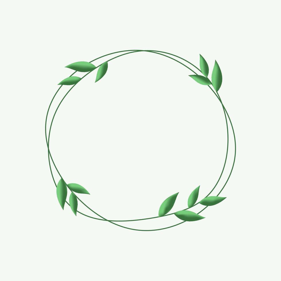groen bloemen cirkel kader bruiloft uitnodiging kader vector ontwerp