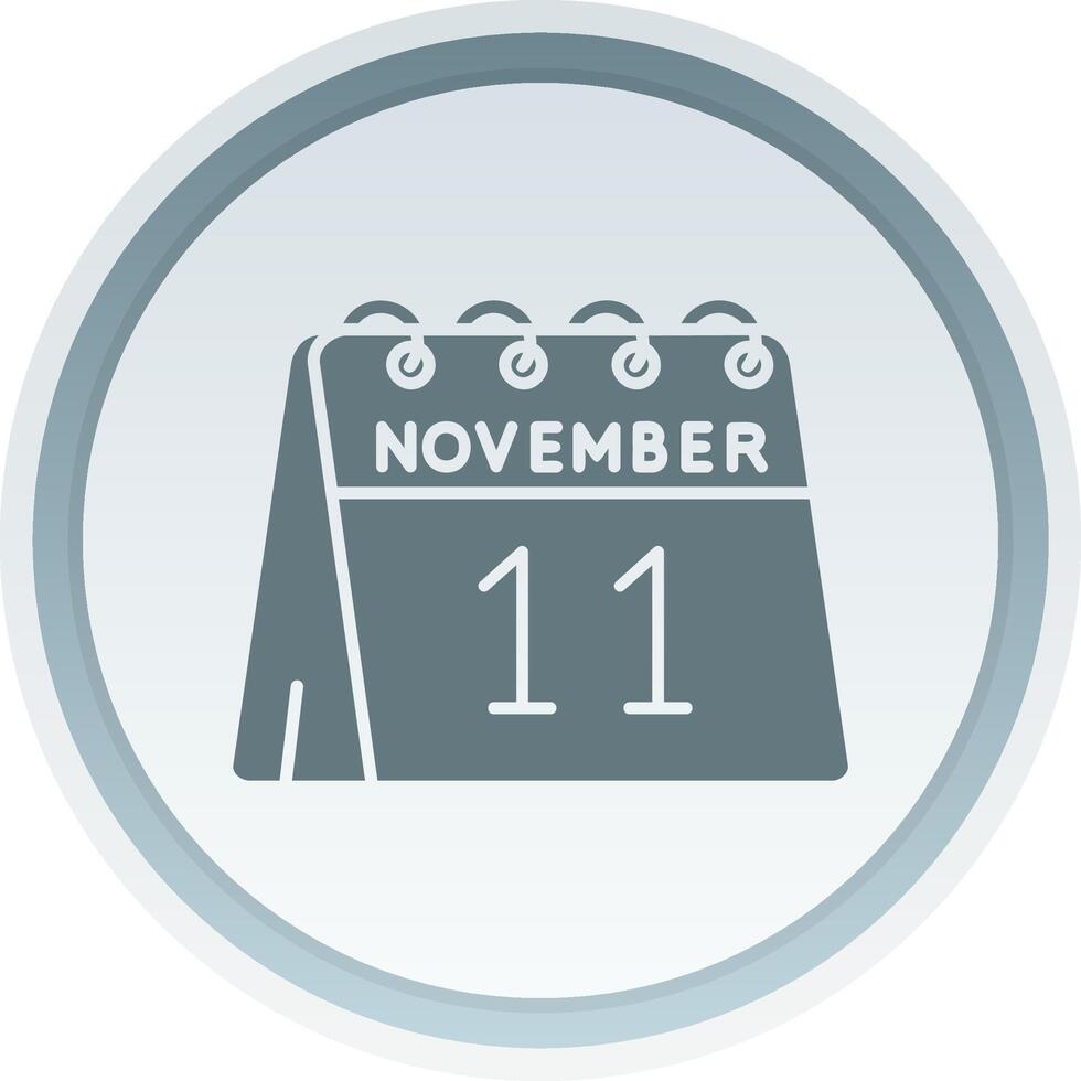 11e van november solide knop icoon vector