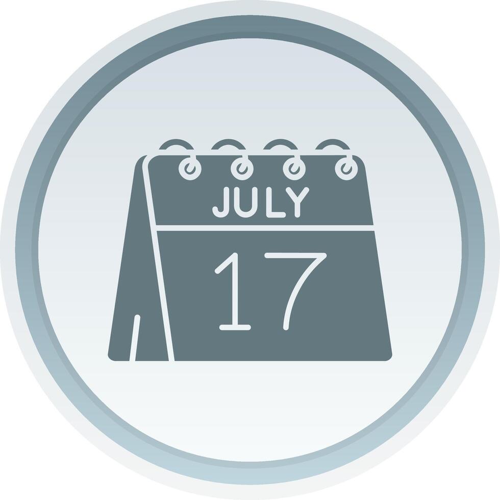 17e van juli solide knop icoon vector