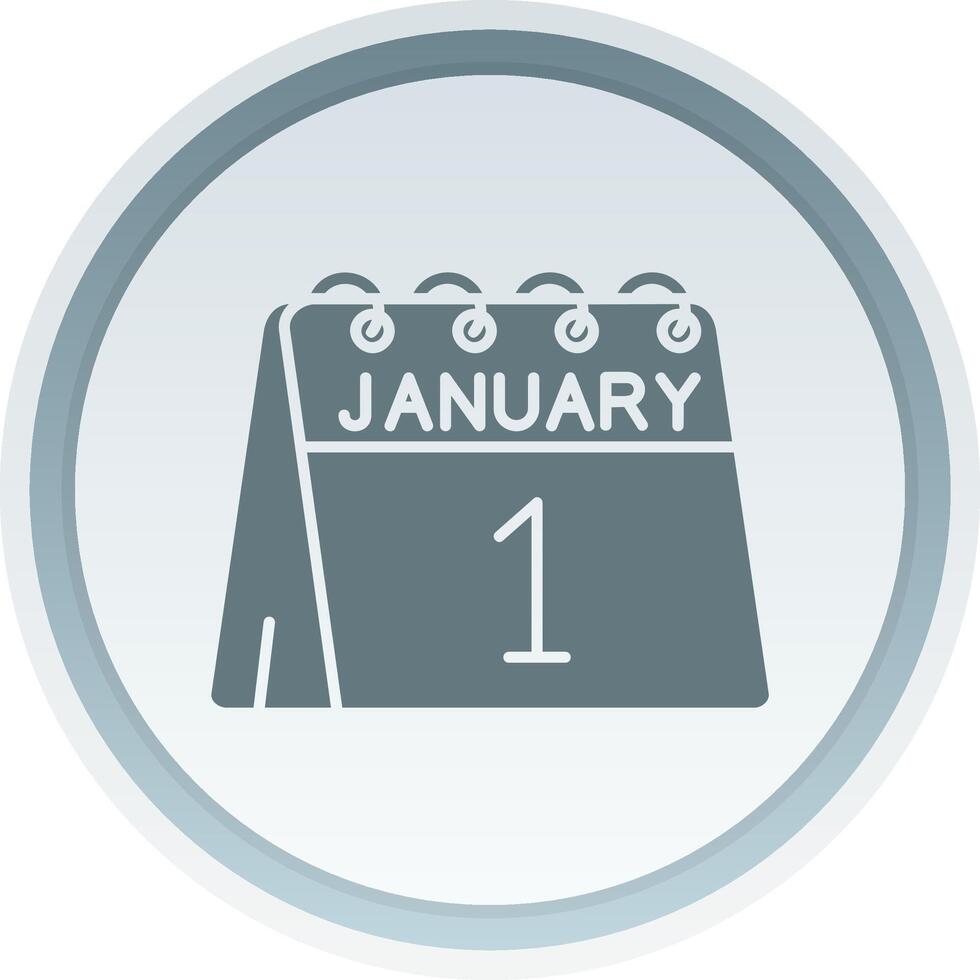 1e van januari solide knop icoon vector