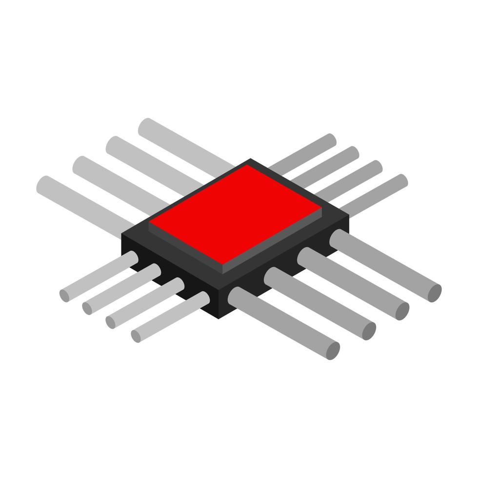 isometrische microchip op een witte achtergrond vector