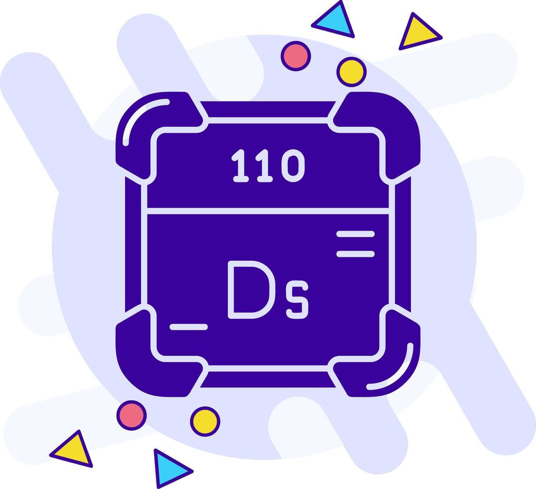 darmstadtium vrije stijl solide icoon vector