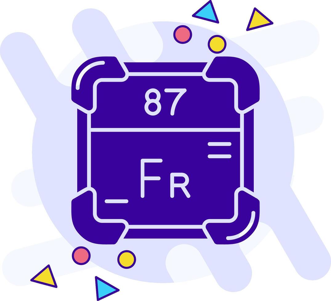 francium vrije stijl solide icoon vector