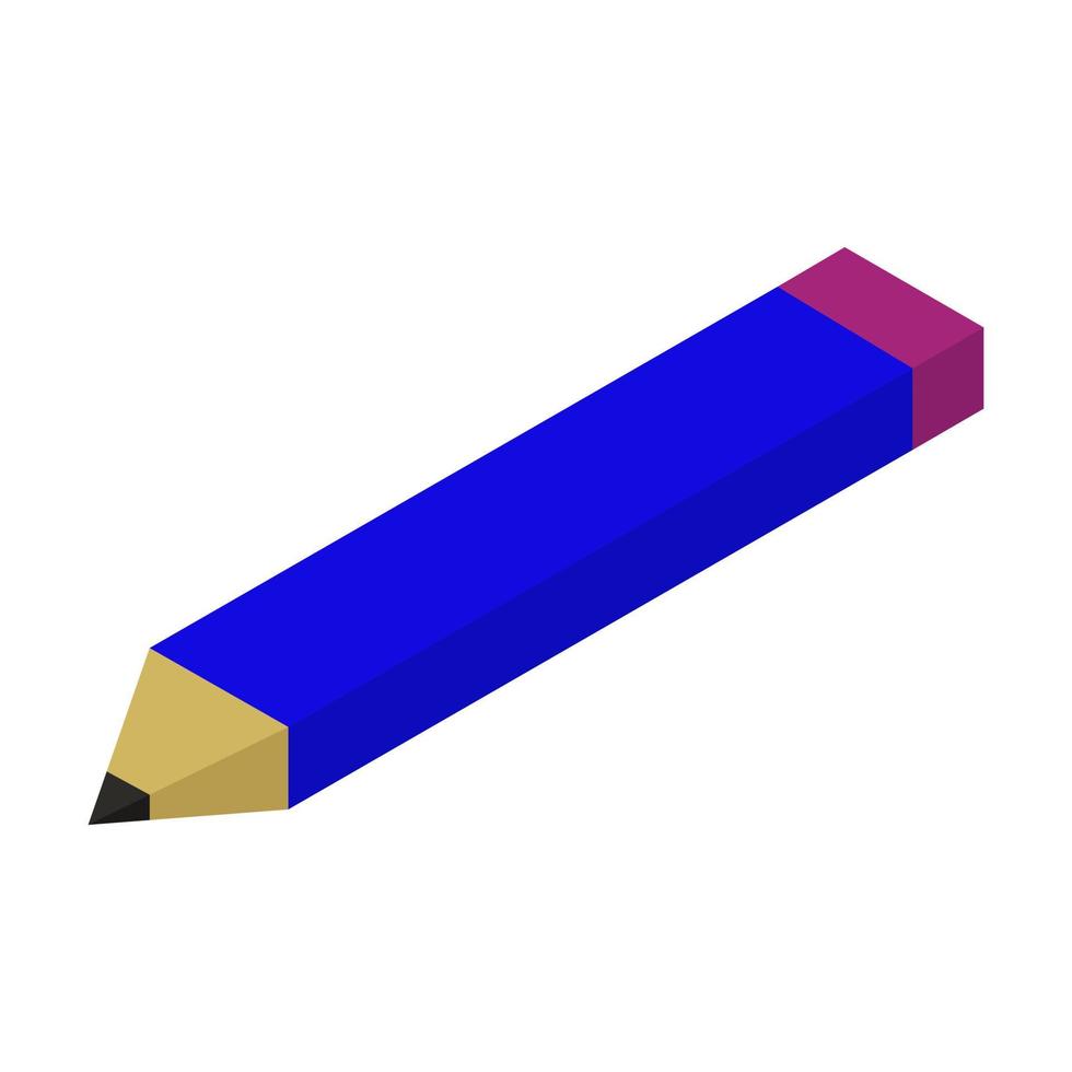 isometrisch potlood op een witte achtergrond vector