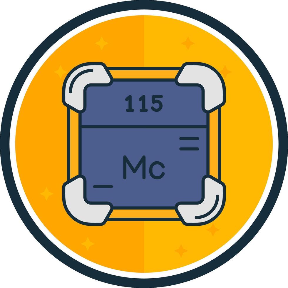 moscovium gevulde vers icoon vector