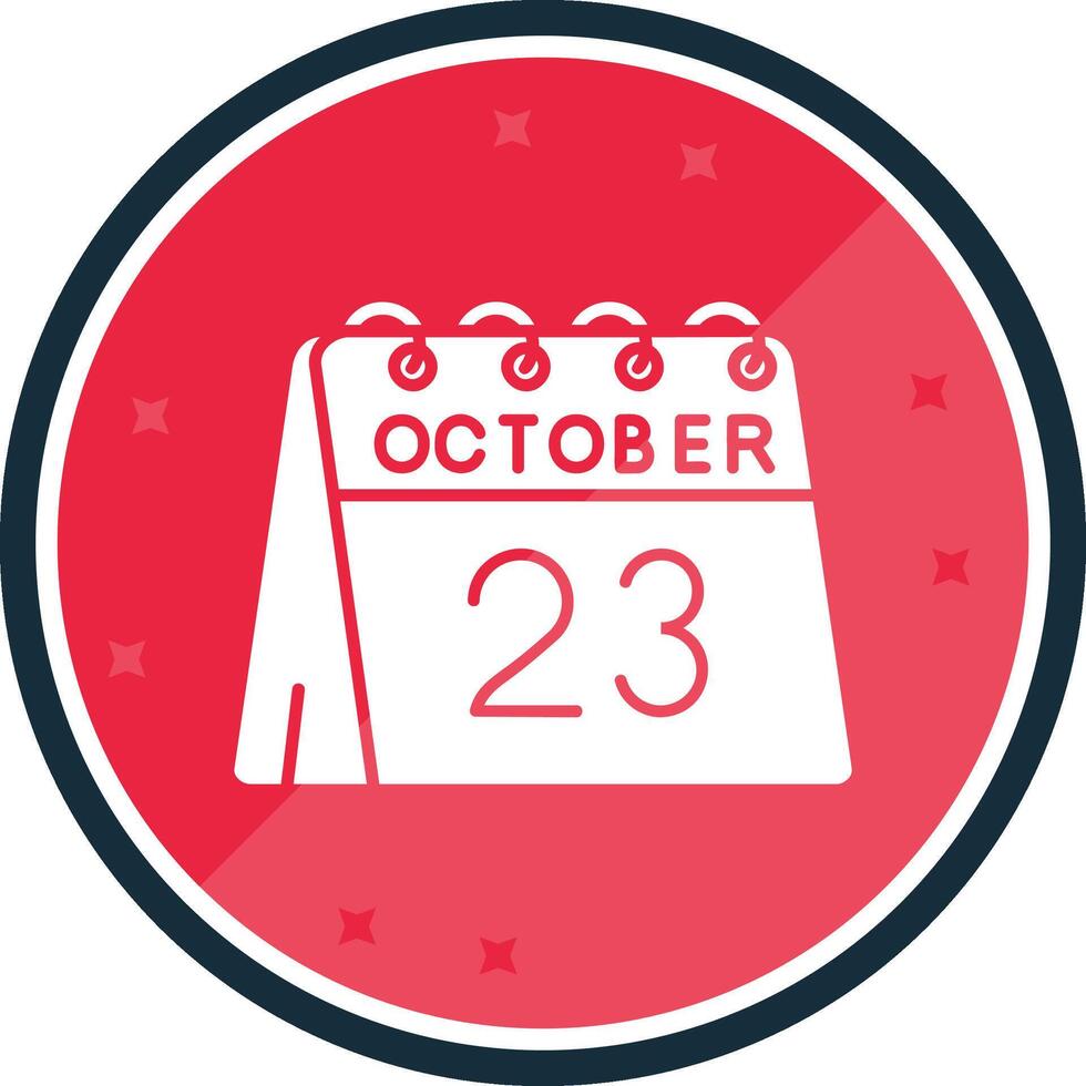 23e van oktober glyph vers icoon vector