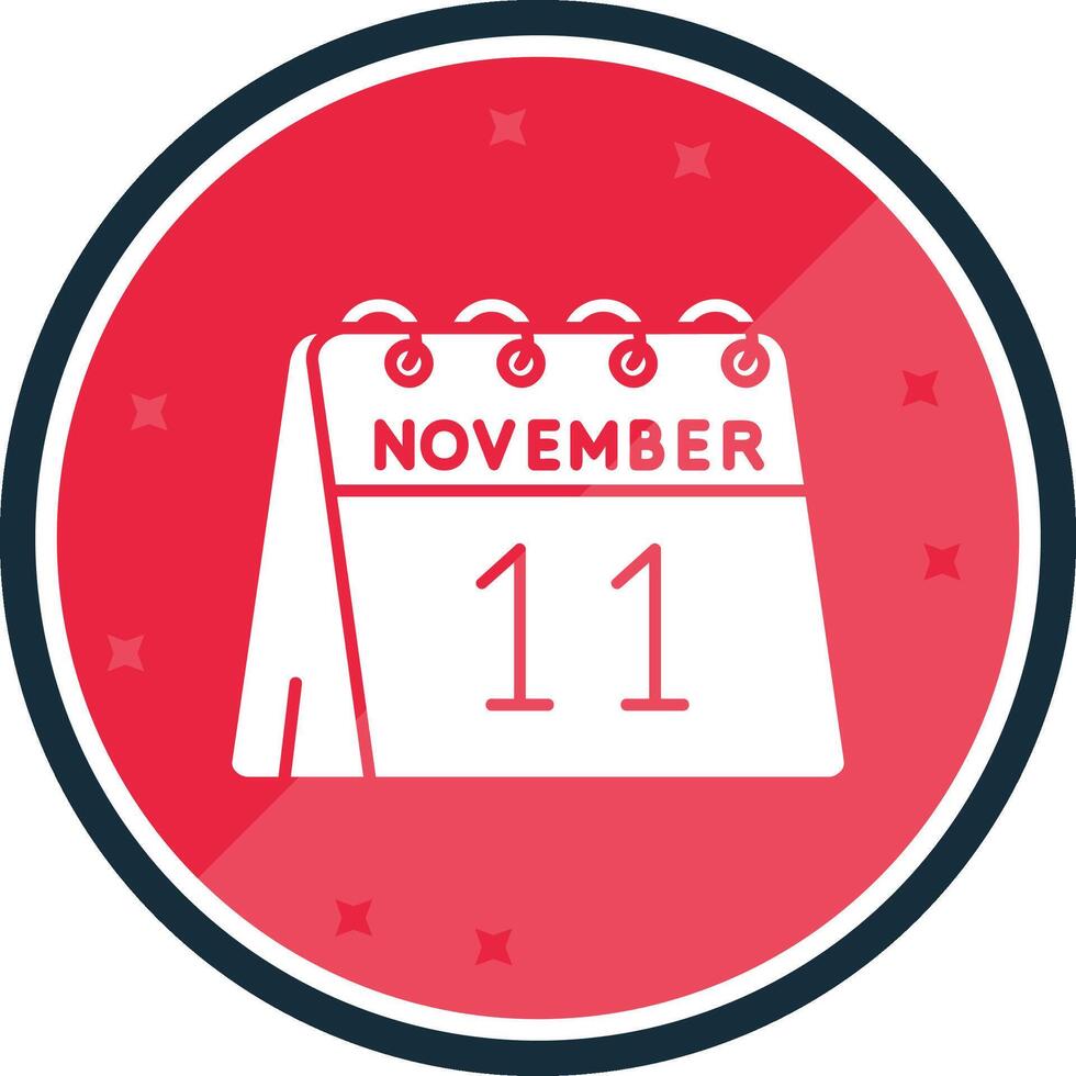 11e van november glyph vers icoon vector