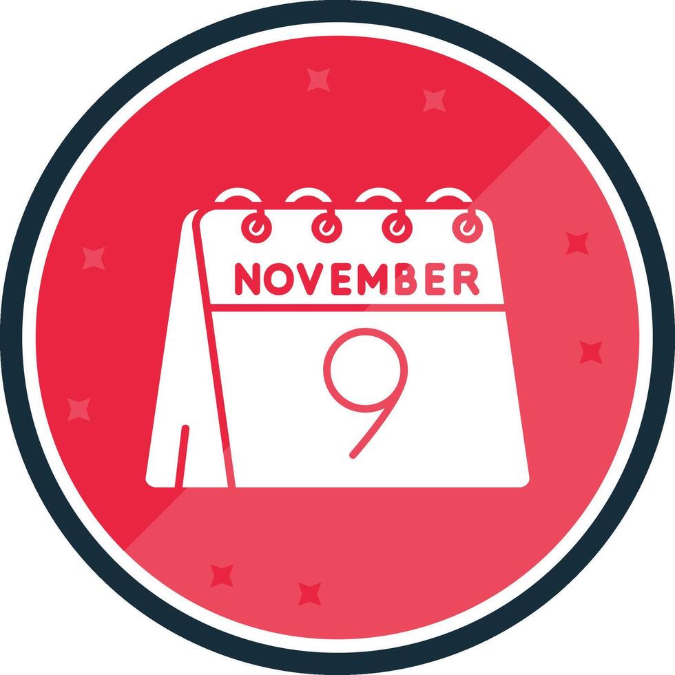 9e van november glyph vers icoon vector