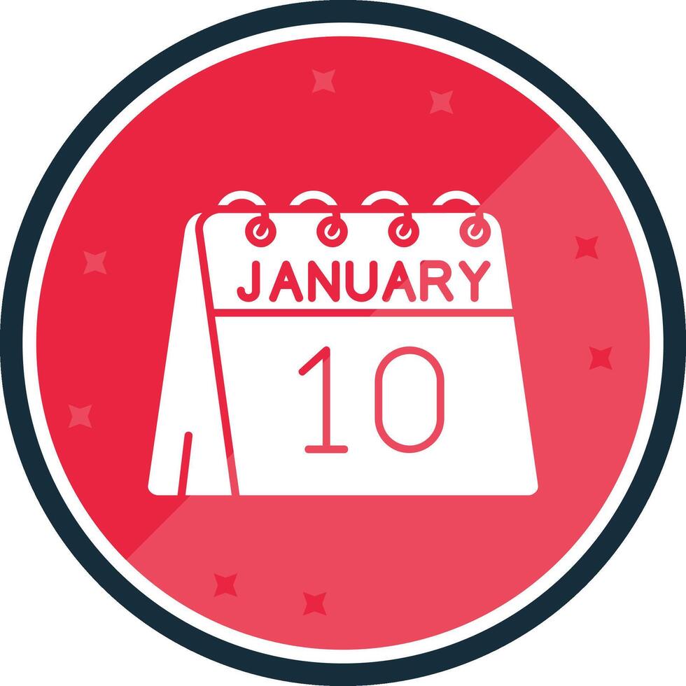 10e van januari glyph vers icoon vector