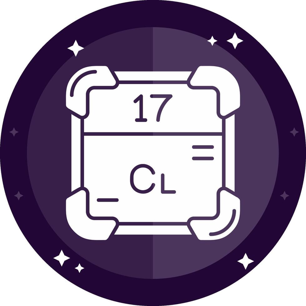 chloor- solide badges icoon vector