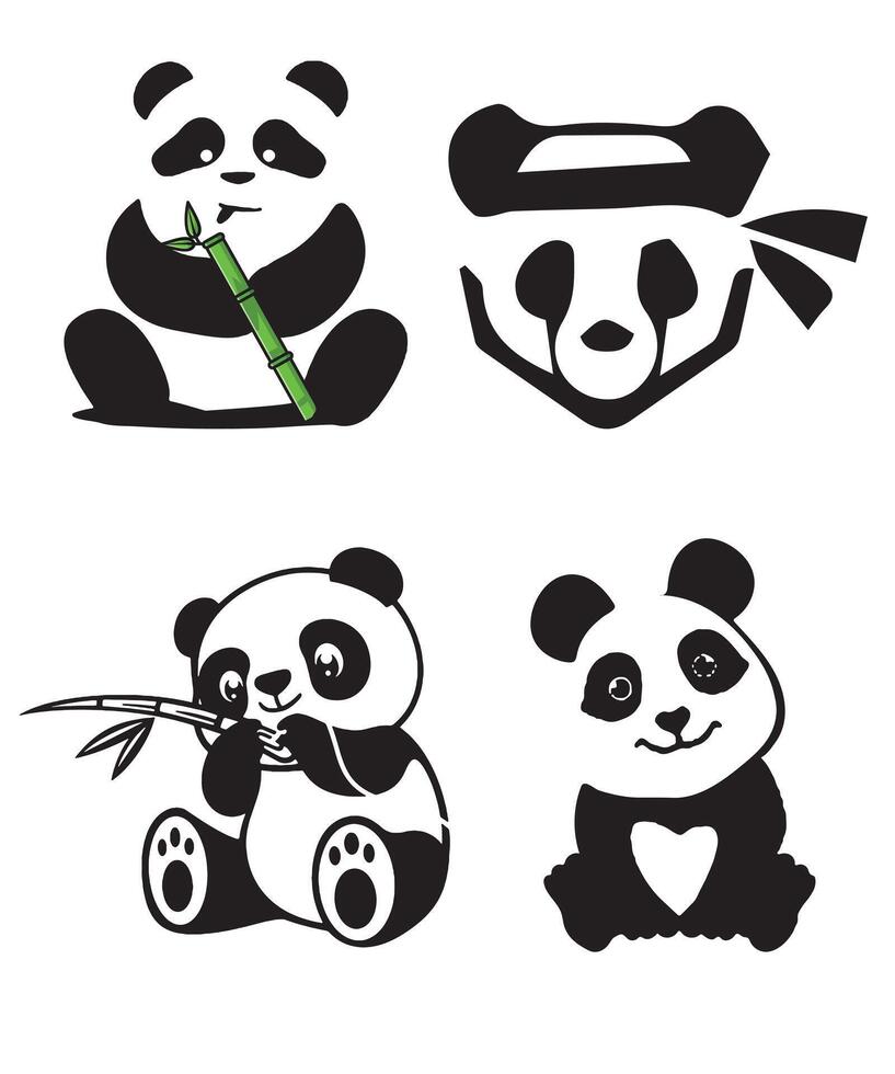 panda silhouet vector t-shirt ontwerp