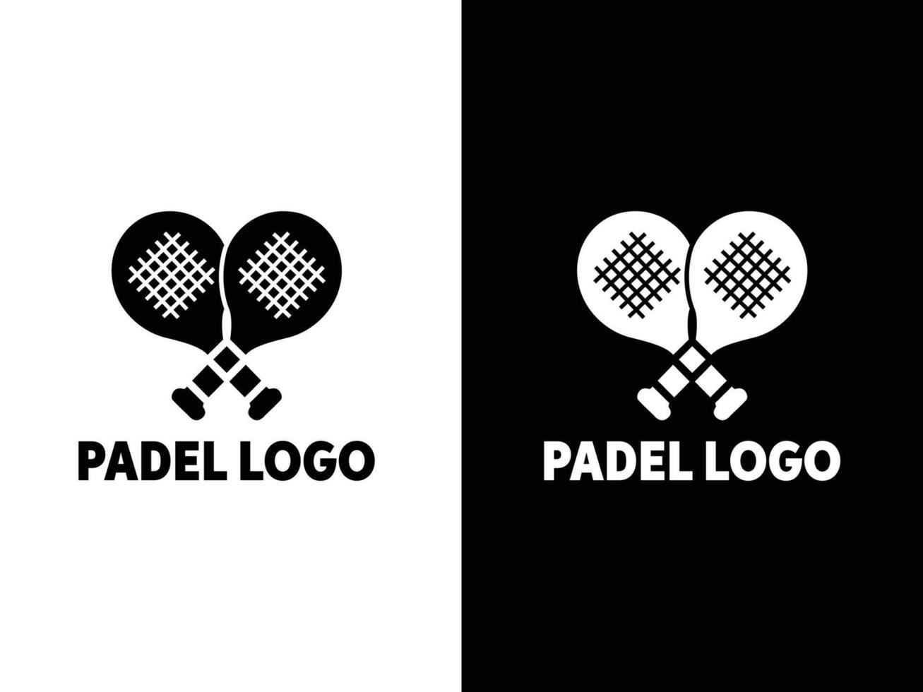 minimaal padel racket logo vector