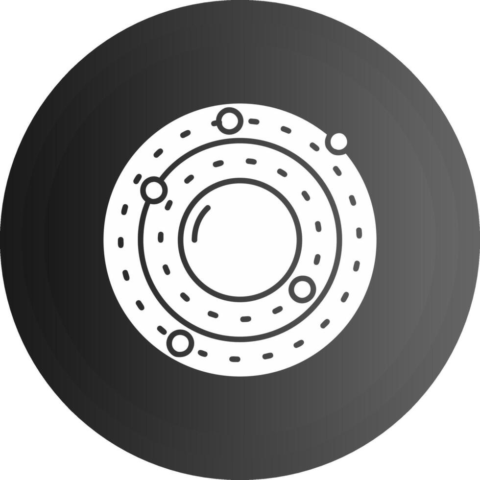 zonne- systeem solide zwart icoon vector