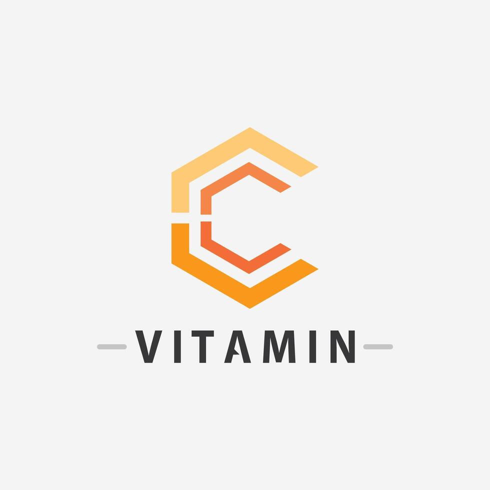 vitamine c logo vector ontwerp vector icoon Gezondheid voeding