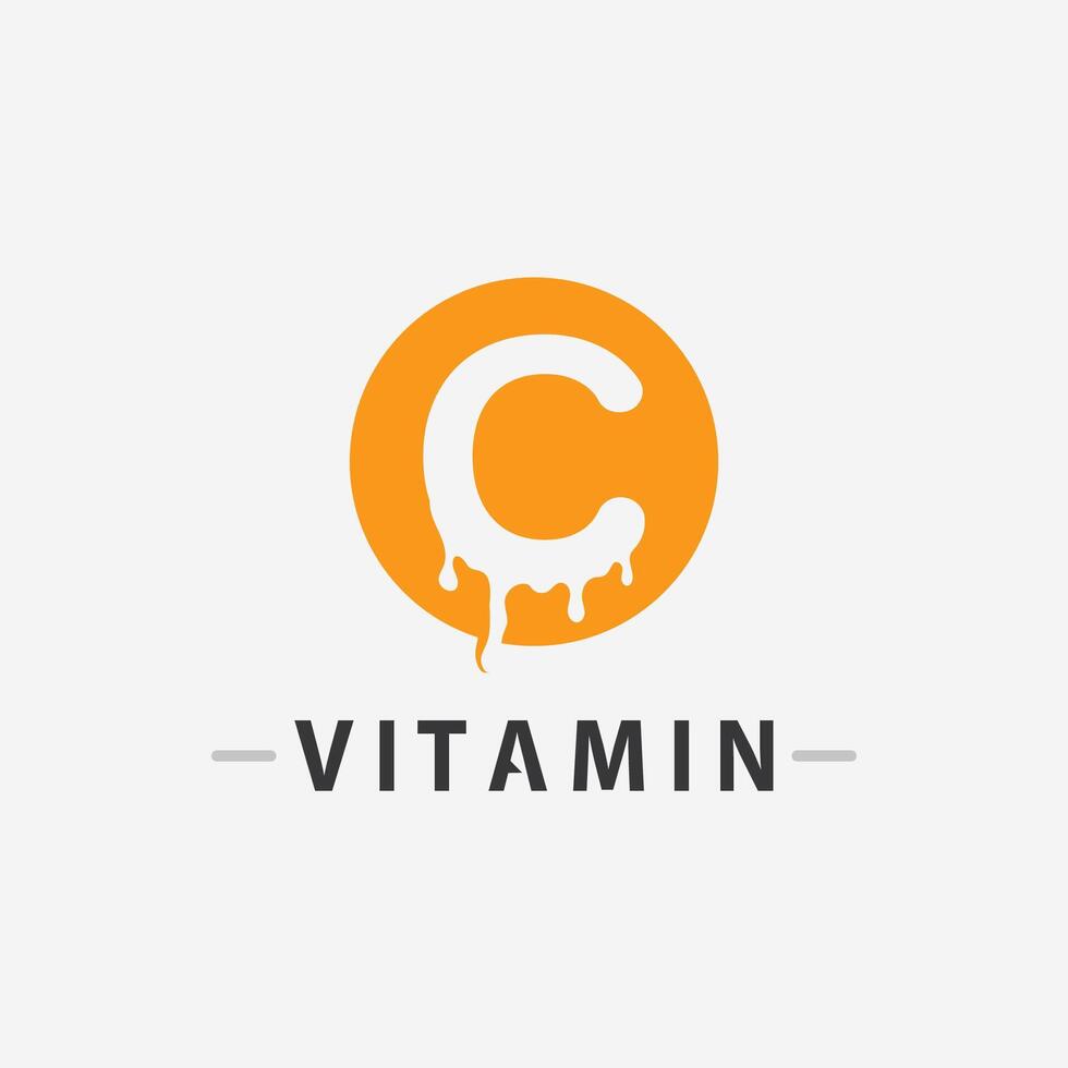 vitamine c logo vector ontwerp vector icoon Gezondheid voeding