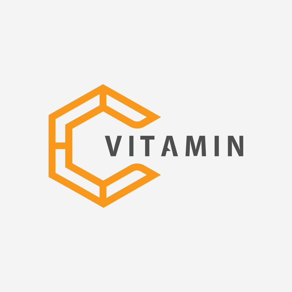 vitamine c logo vector ontwerp vector icoon Gezondheid voeding