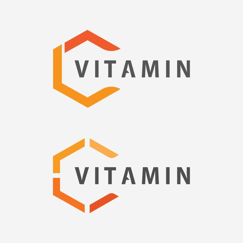 vitamine c logo vector ontwerp vector icoon Gezondheid voeding