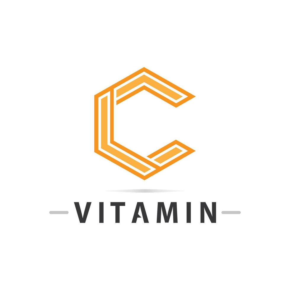 vitamine c logo vector ontwerp vector icoon Gezondheid voeding