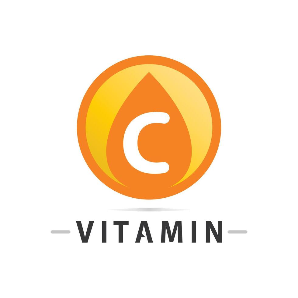 vitamine c logo vector ontwerp vector icoon Gezondheid voeding