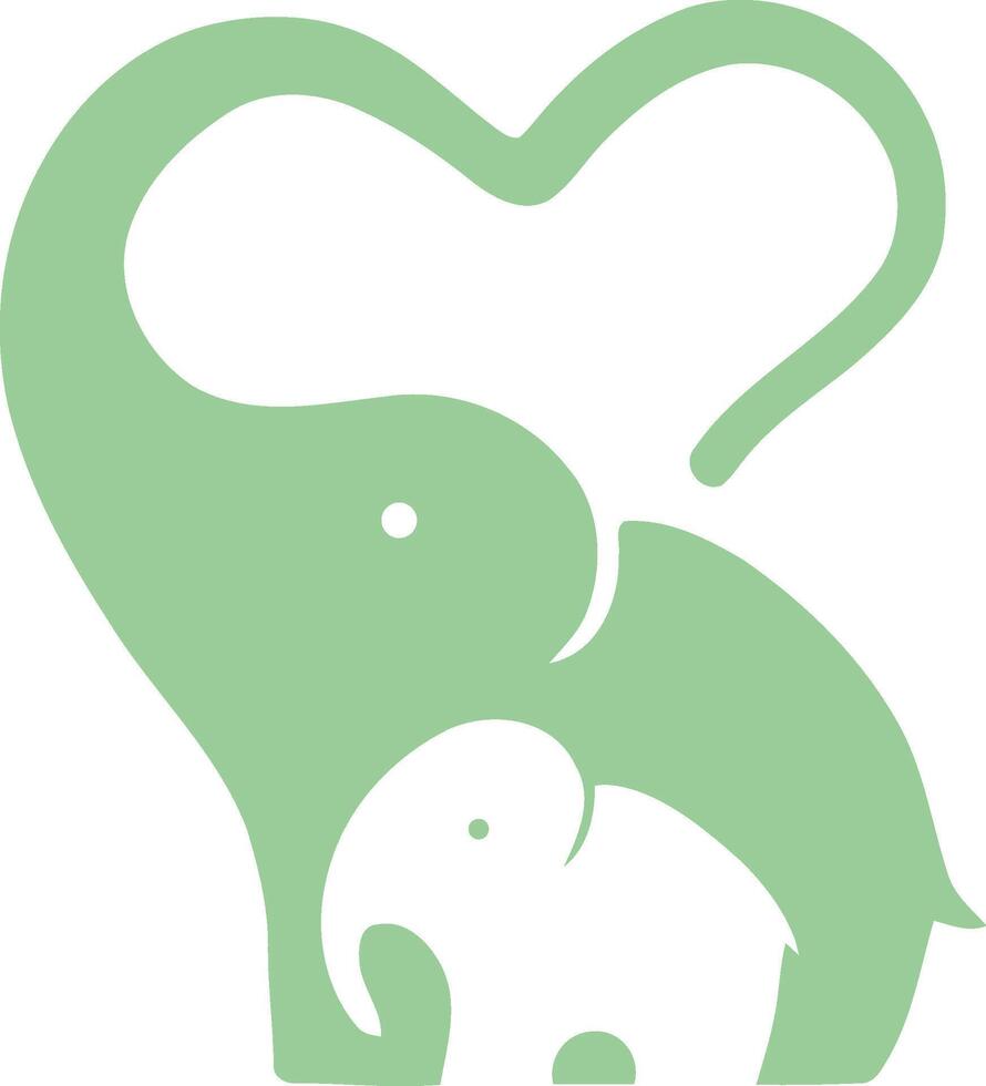 olifant zorg logo sjabloon in een modern minimalistische stijl vector