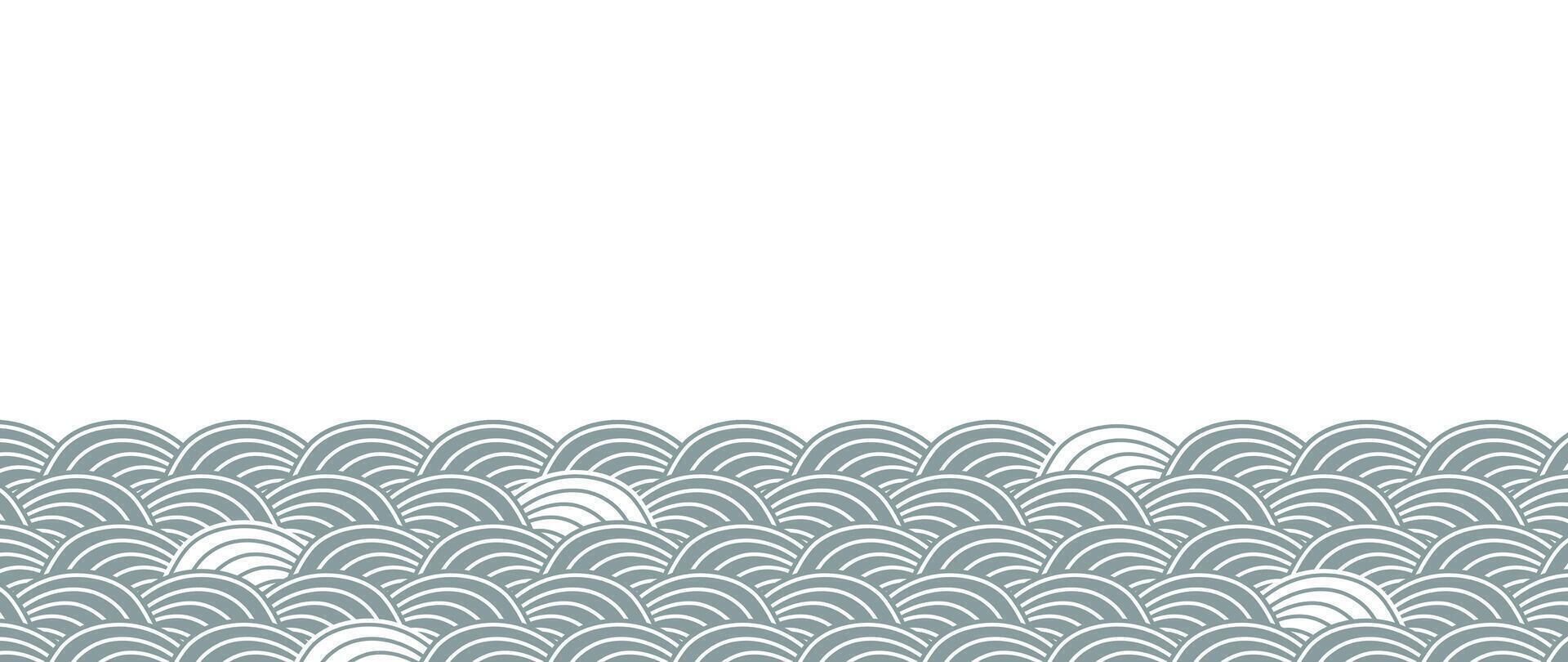 Japans grijs Golf achtergrond vector. behang ontwerp met grijs en wit oceaan Golf patroon achtergrond. modern luxe oosters illustratie voor omslag, banier, website, decor, grens. vector