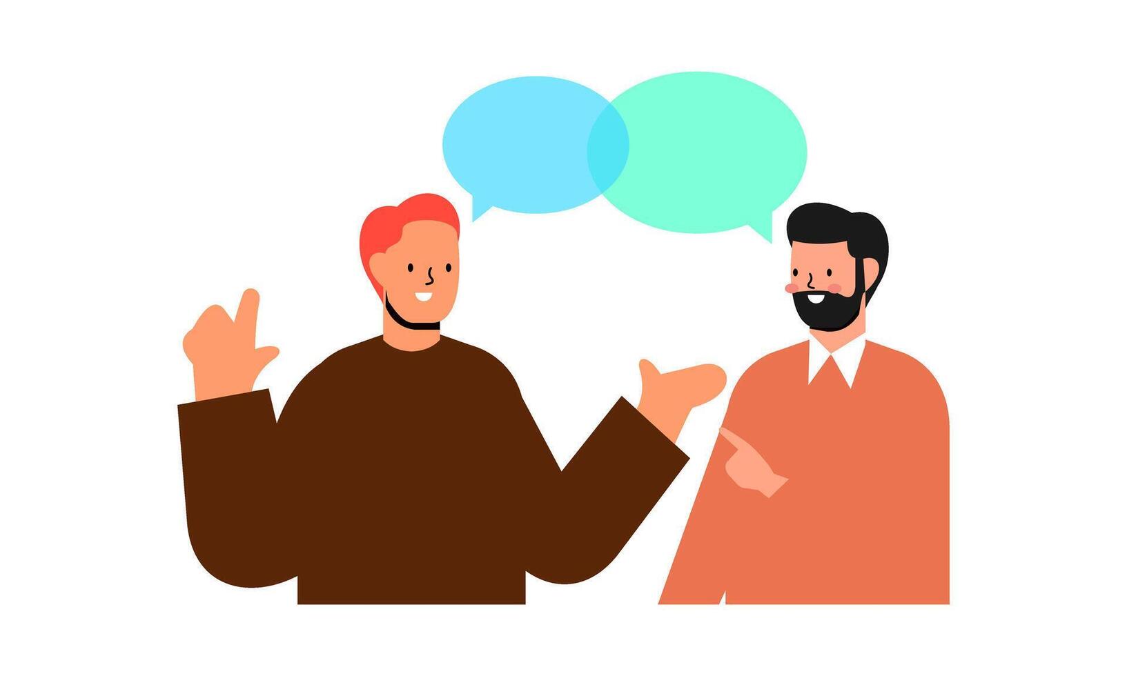 twee Mens praten. vergadering van vrienden of collega's illustratie vector