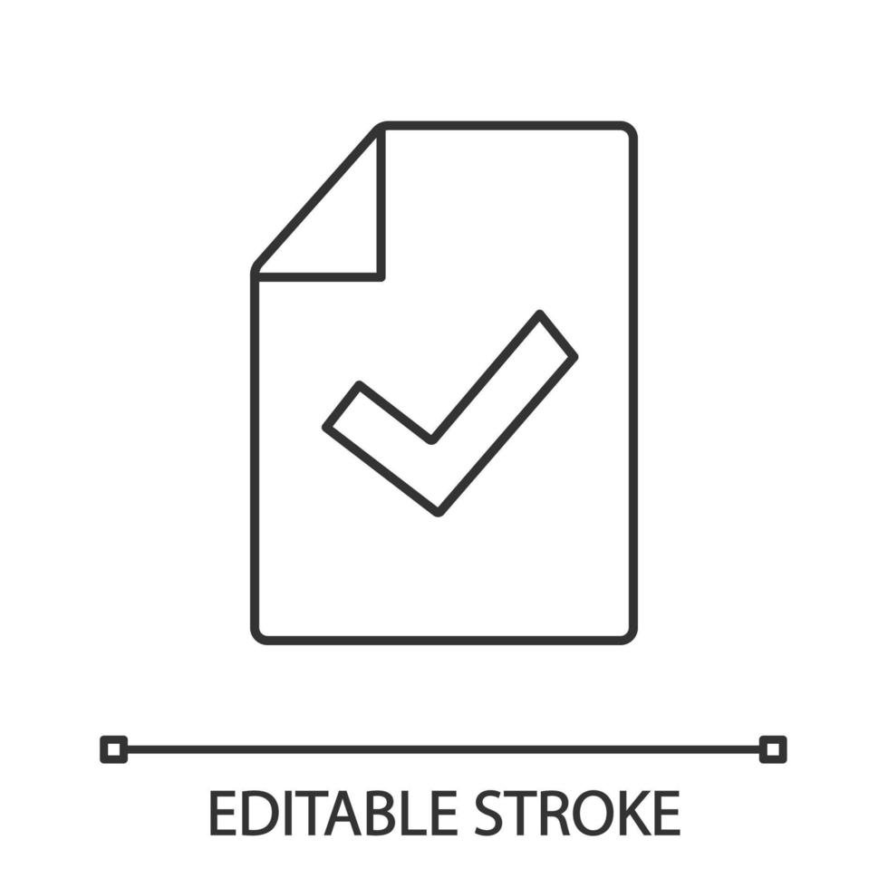 documentverificatie lineair pictogram vector