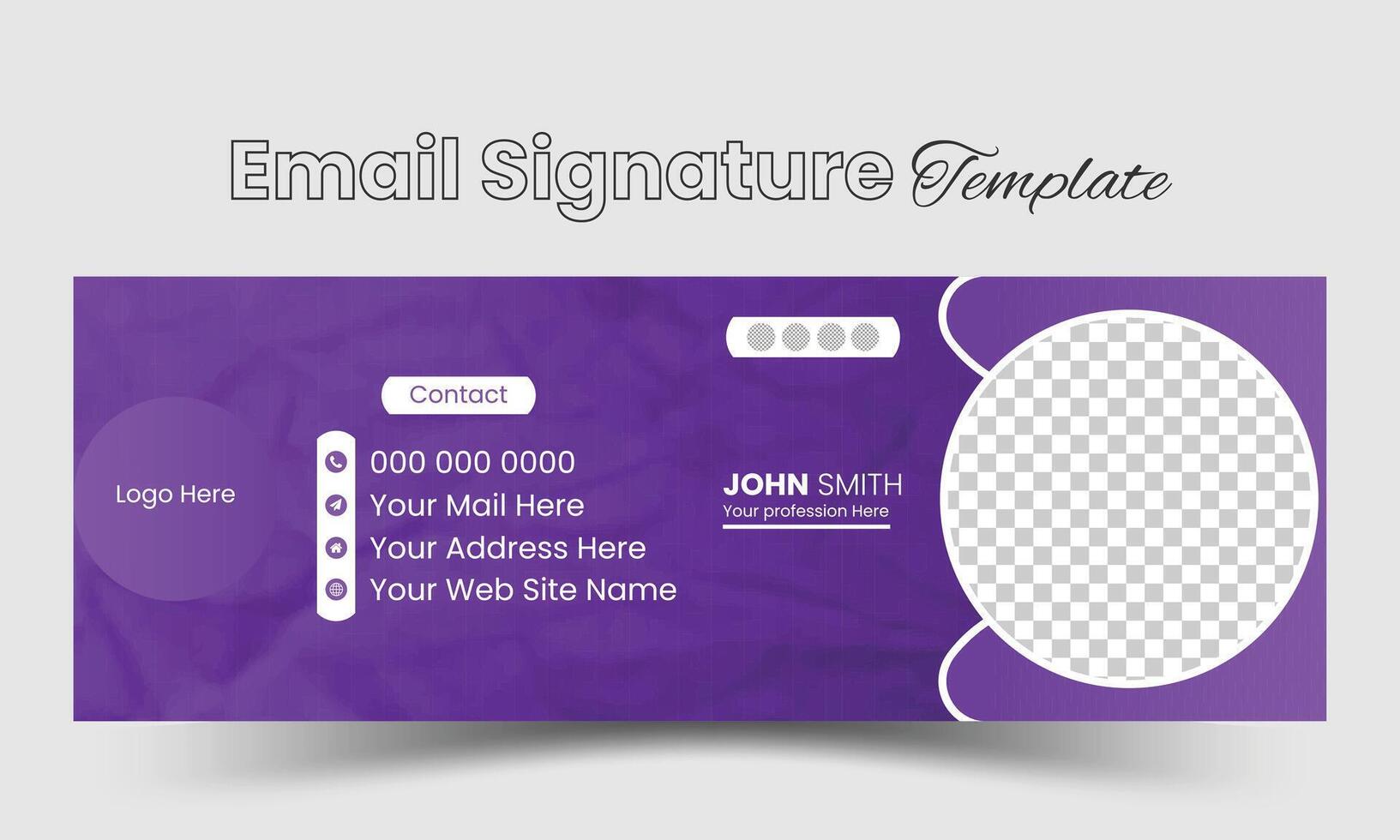 e-mail handtekening, e-mail footer sjabloon, sociaal media Hoes of contact kaart vector