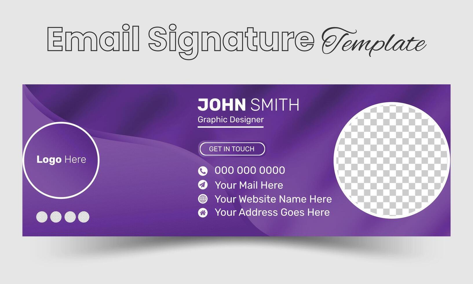 modern bedrijf e-mail handtekening ontwerp Sjablonen vector met auteur foto plaats