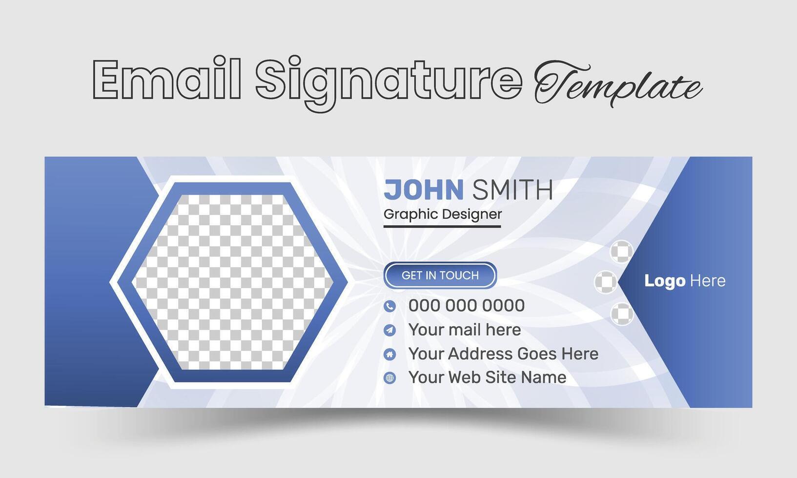 modern elegant e-mail handtekening of e-mail footer ontwerp vector