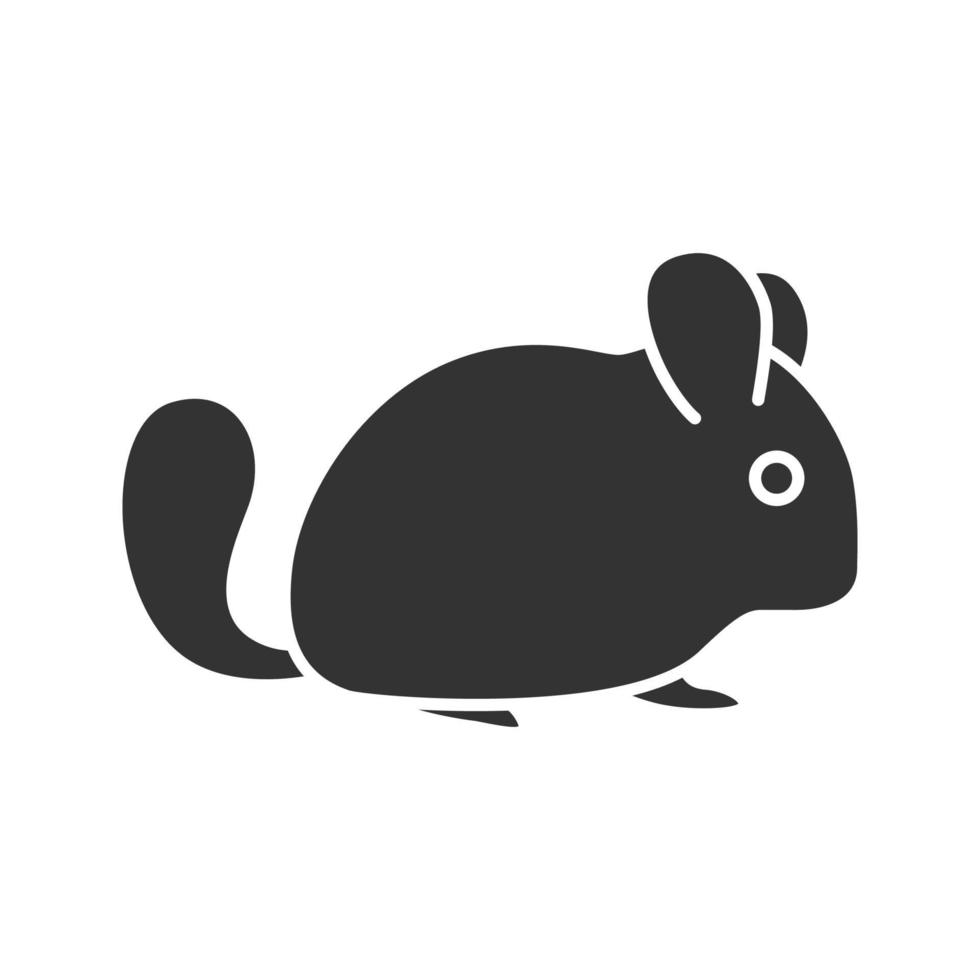 chinchilla glyph-pictogram. silhouet symbool. negatieve ruimte. vector geïsoleerde illustratie