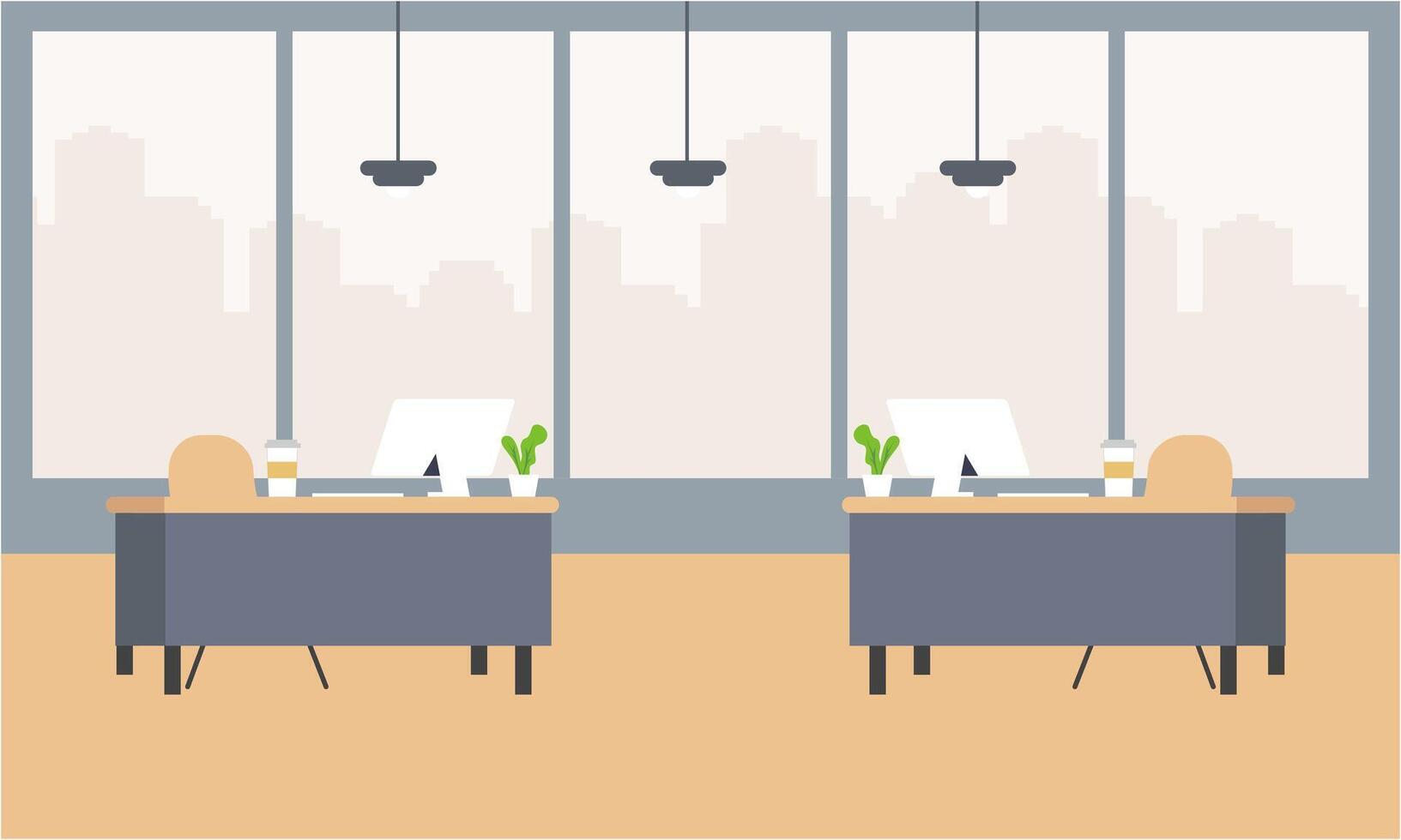 modern coworking Oppervlakte kantoor interieur illustratie vector