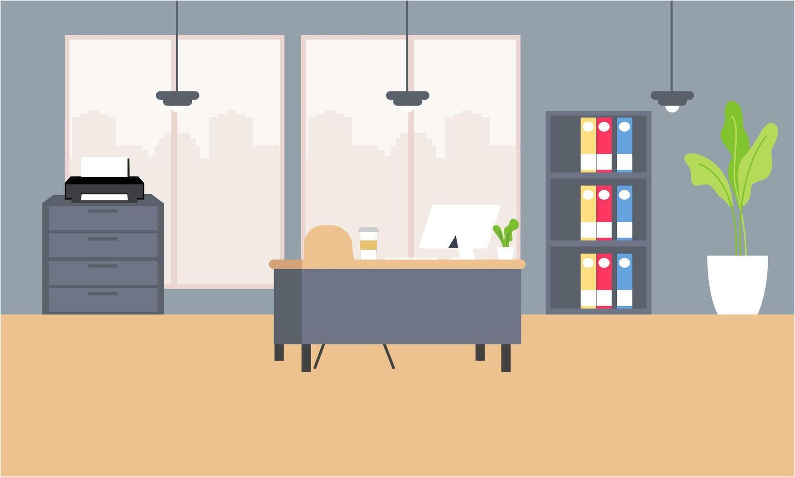 modern coworking Oppervlakte kantoor interieur illustratie vector