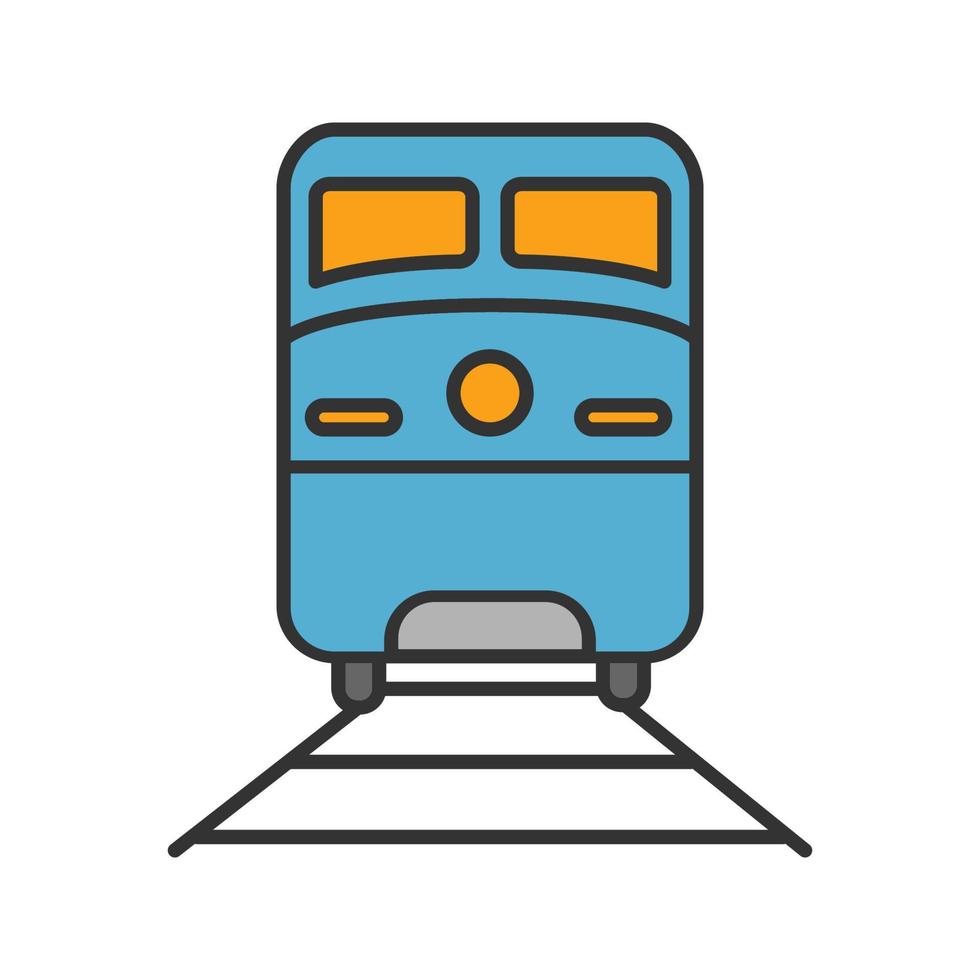 trein kleur icoon. vervoer per spoor voertuig. geïsoleerde vectorillustratie vector