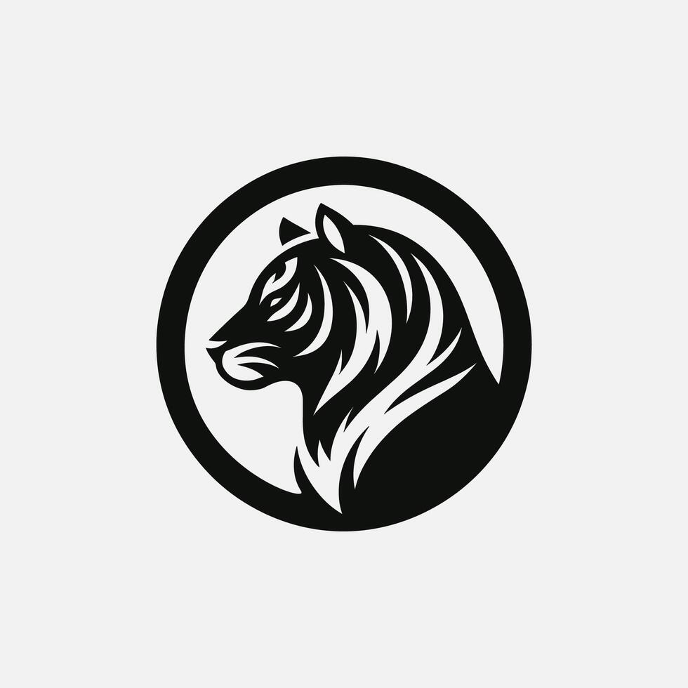gemakkelijk minimalistische tijger hoofd wild dier logo vector illustratie sjabloon ontwerp