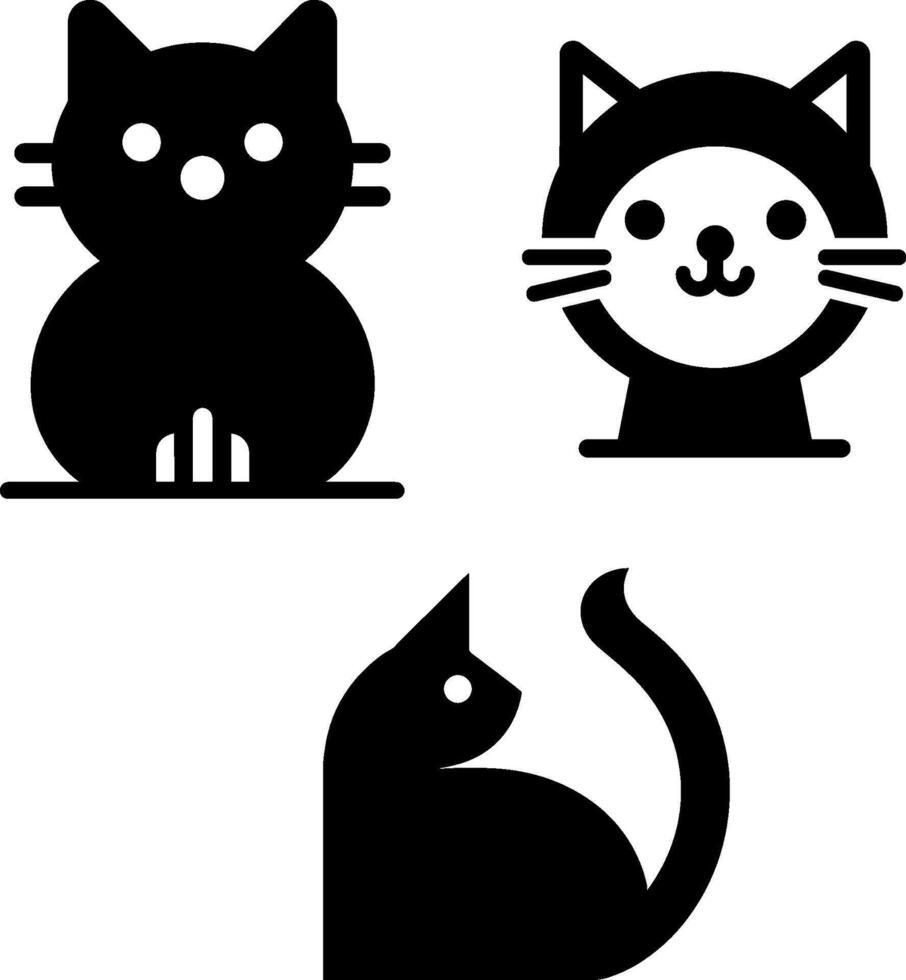 verzameling van gemakkelijk en modern kat logo illustraties vector