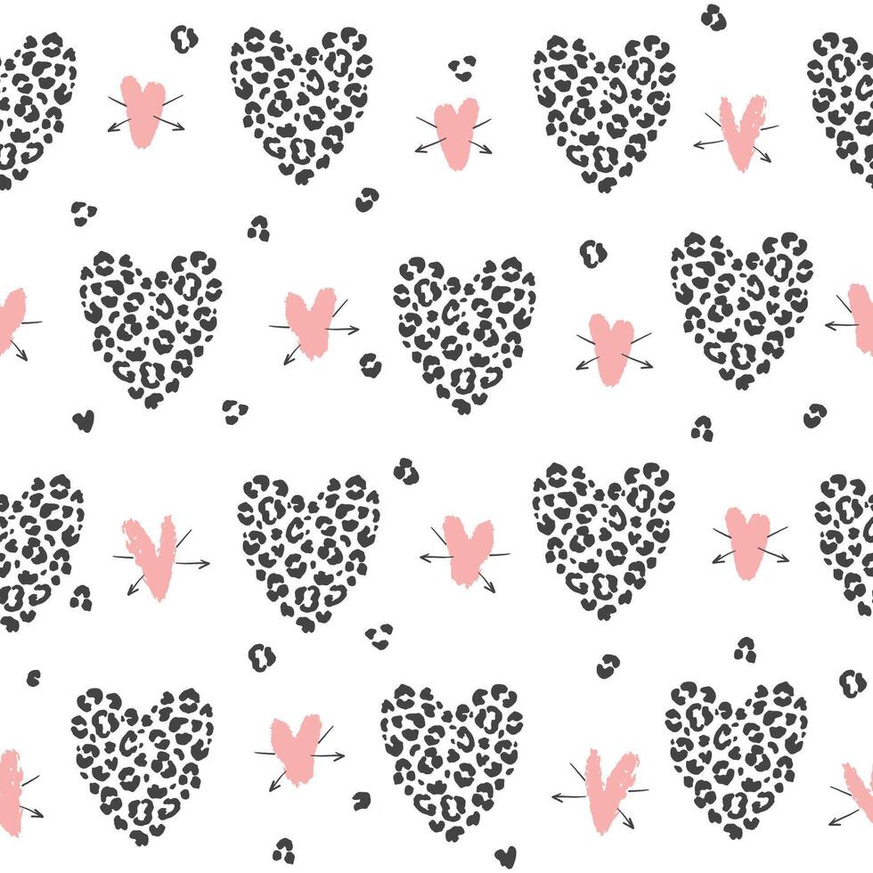 Valentijnsdag dag harten vector naadloos patroon.