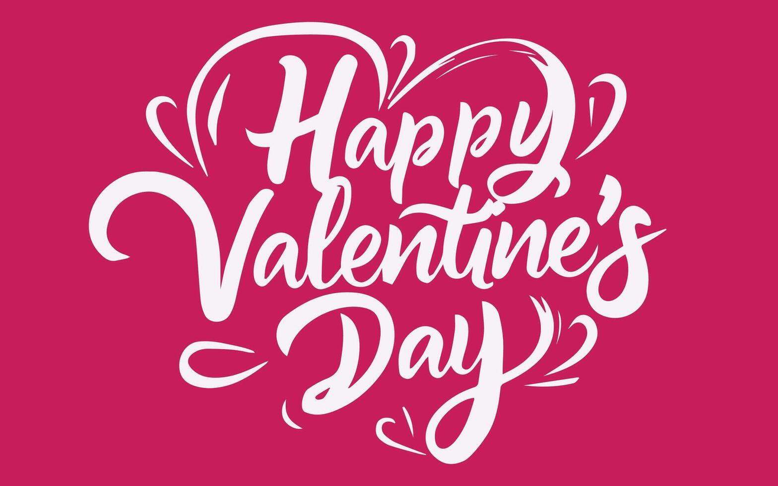 gelukkig valentijnsdag dag hand- getrokken belettering Aan hart vorm vector illustratie