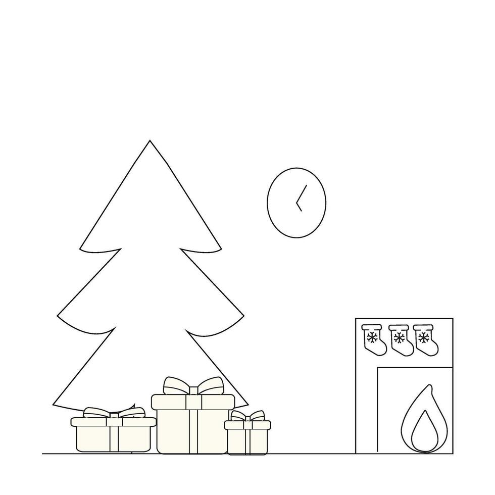 Kerst iconen set. vector illustraties.