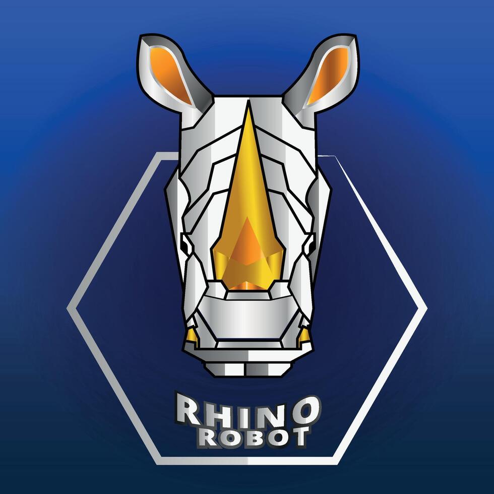 neushoorn robot futuristische illustratie vector