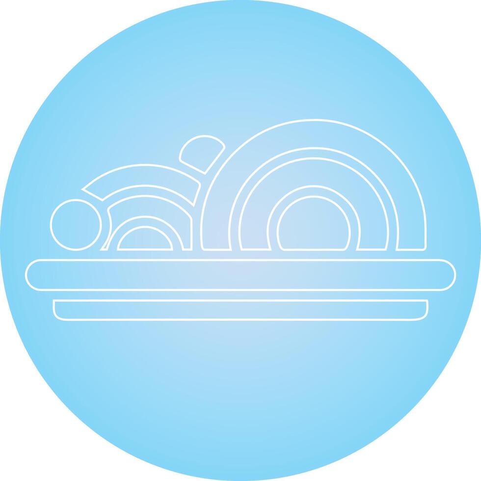 globaal keuken, wit schets logo ontwerp, licht blauw achtergrond kleur, vector kunst