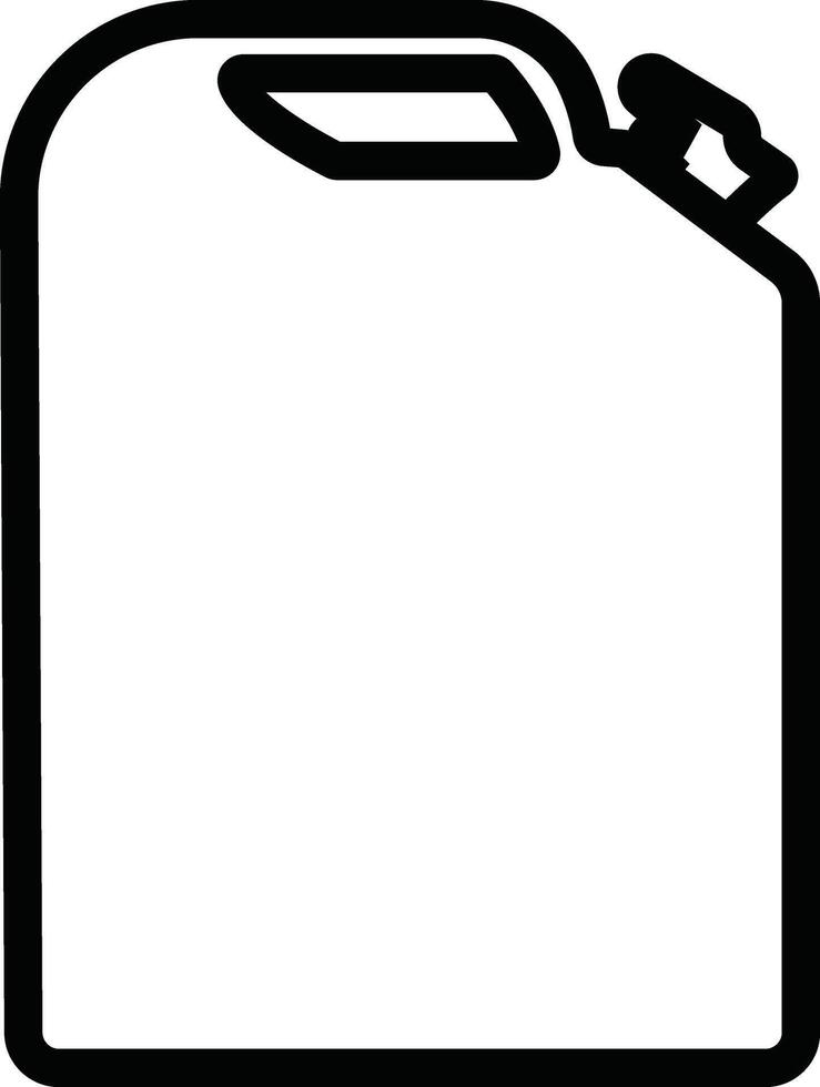 jerrycan, bus icoon in lijn stijl pictogram geïsoleerd Aan benzine, benzine, brandstof of olie kan symbool. zwart diesel plastic leeg water bus vector voor appjes, website
