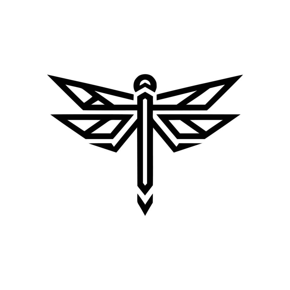 minimalistische meetkundig libel logo ontwerp vector
