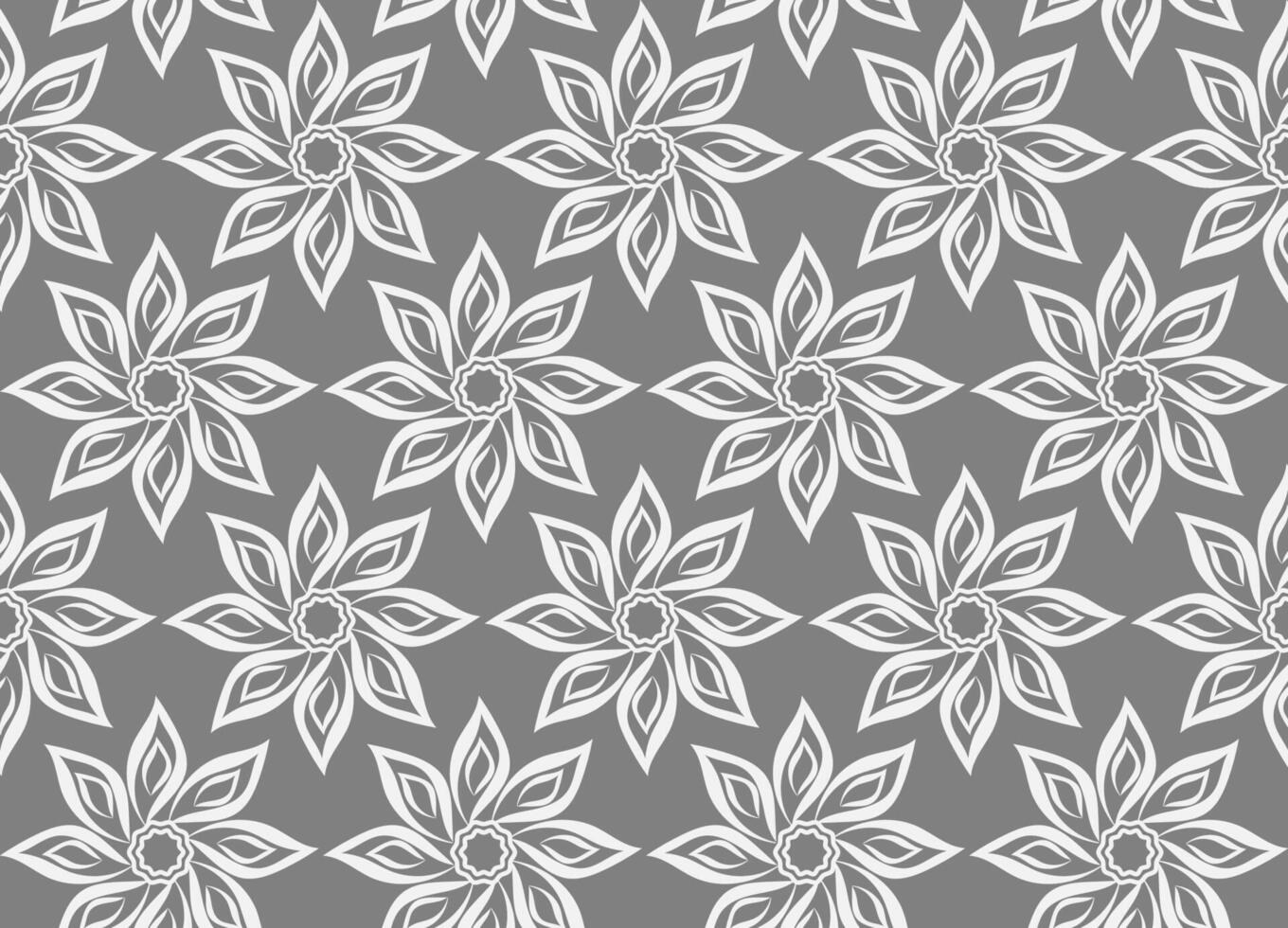 vector naadloos monochroom structuur in de het formulier van een patroon van bloemen Aan een grijs achtergrond