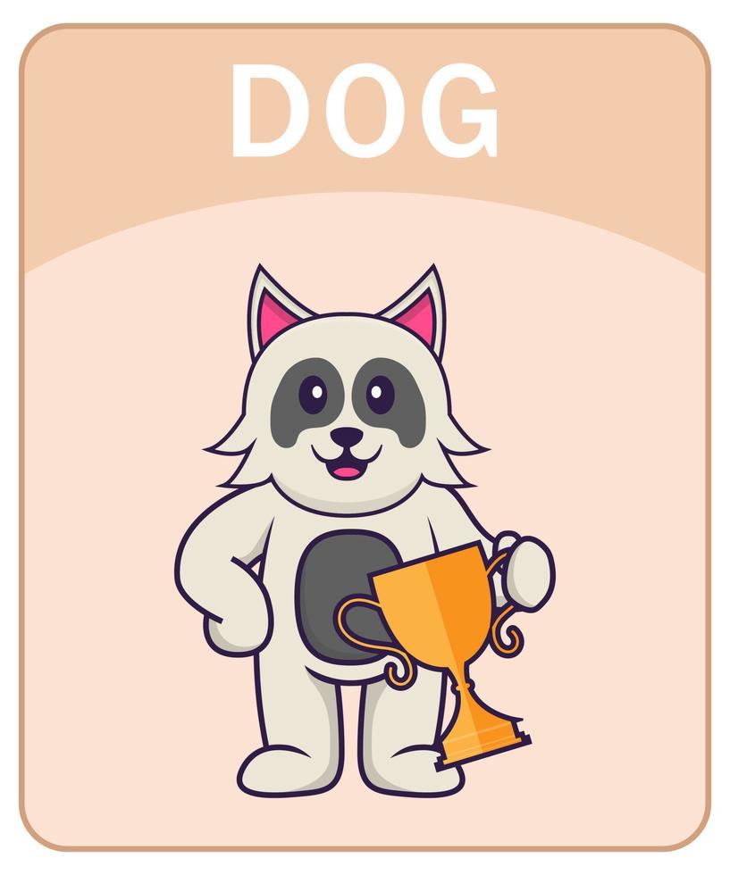 alfabet flashcard met schattige hond stripfiguur. vector