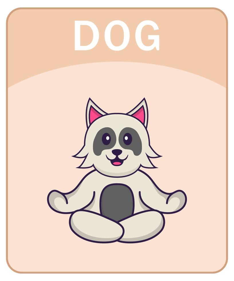 alfabet flashcard met schattige hond stripfiguur. vector