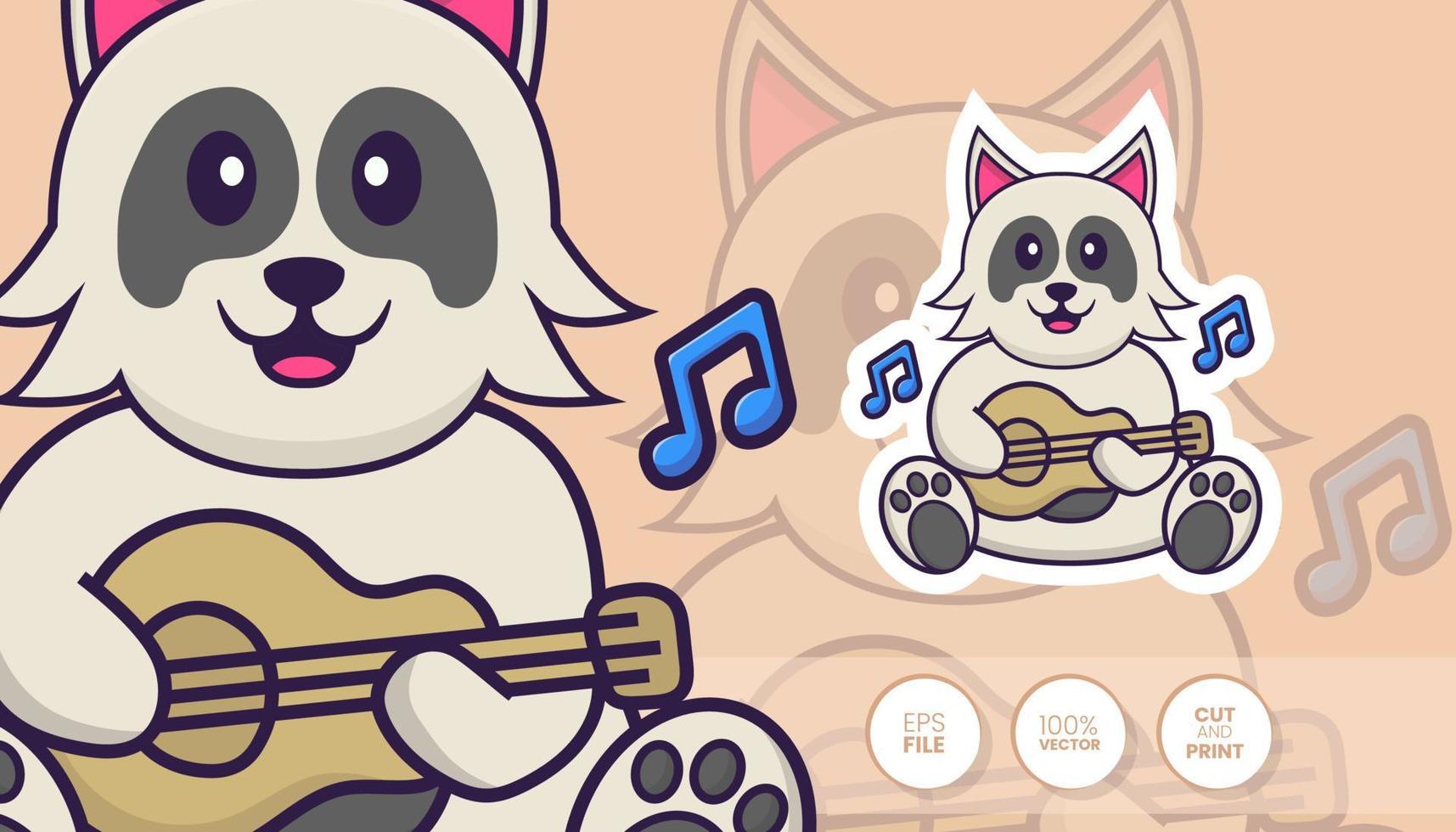 hand getekende illustratie van schattige hond. cartoon karakter concept - stickers vector